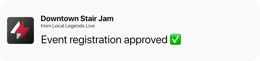 Event Registration Approved